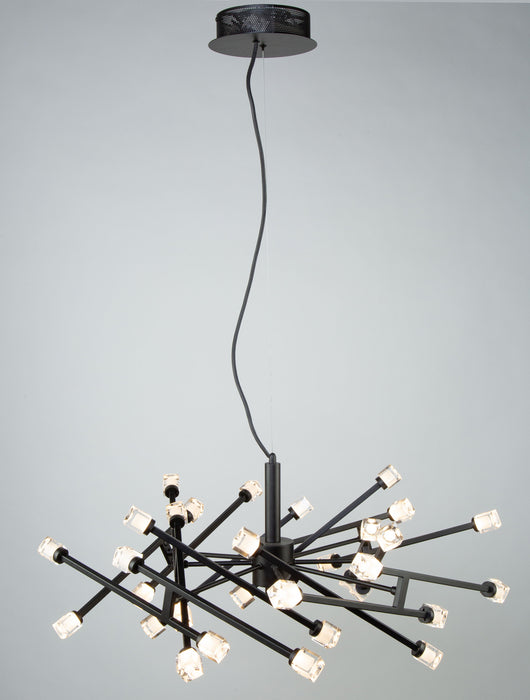 30 Light Pendant from the Batton collection in Black finish