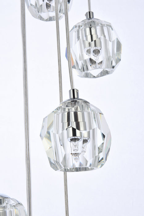 18 Light Pendant from the Eren collection in Chrome finish