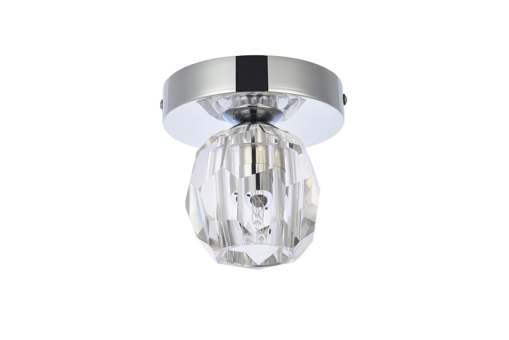 One Light Flush Mount from the Eren collection in Chrome finish