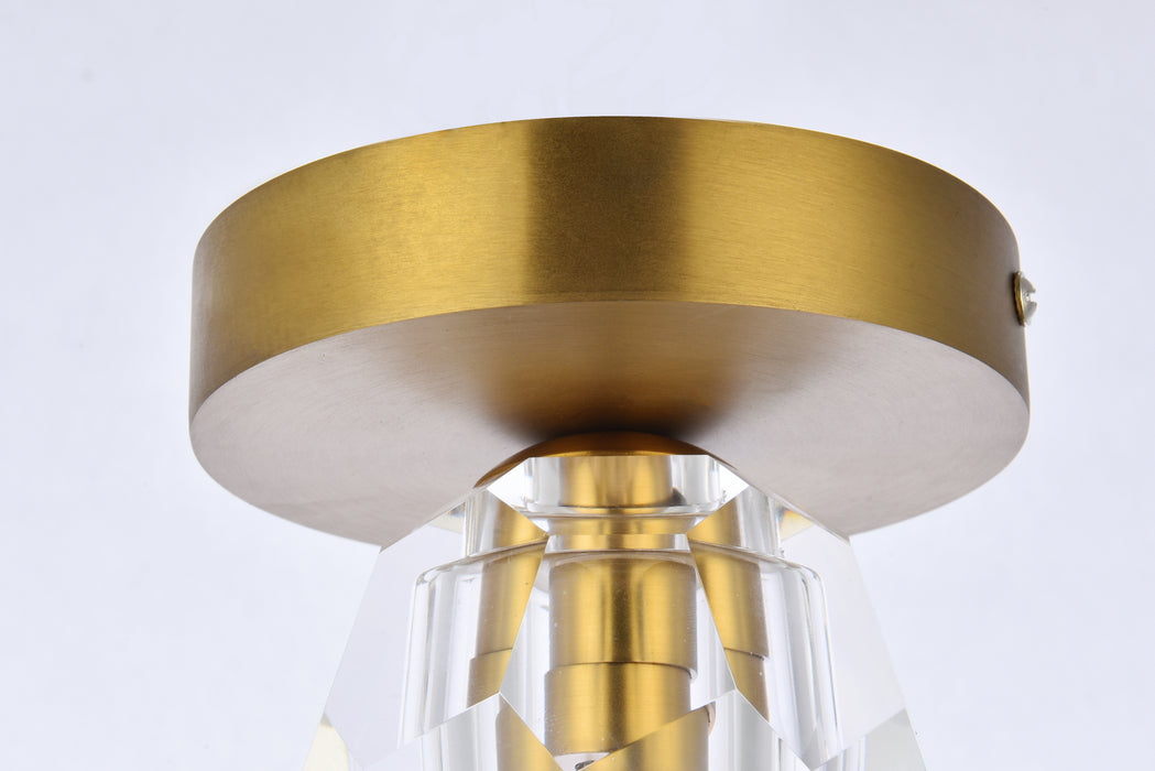 One Light Flush Mount from the Eren collection in Gold finish