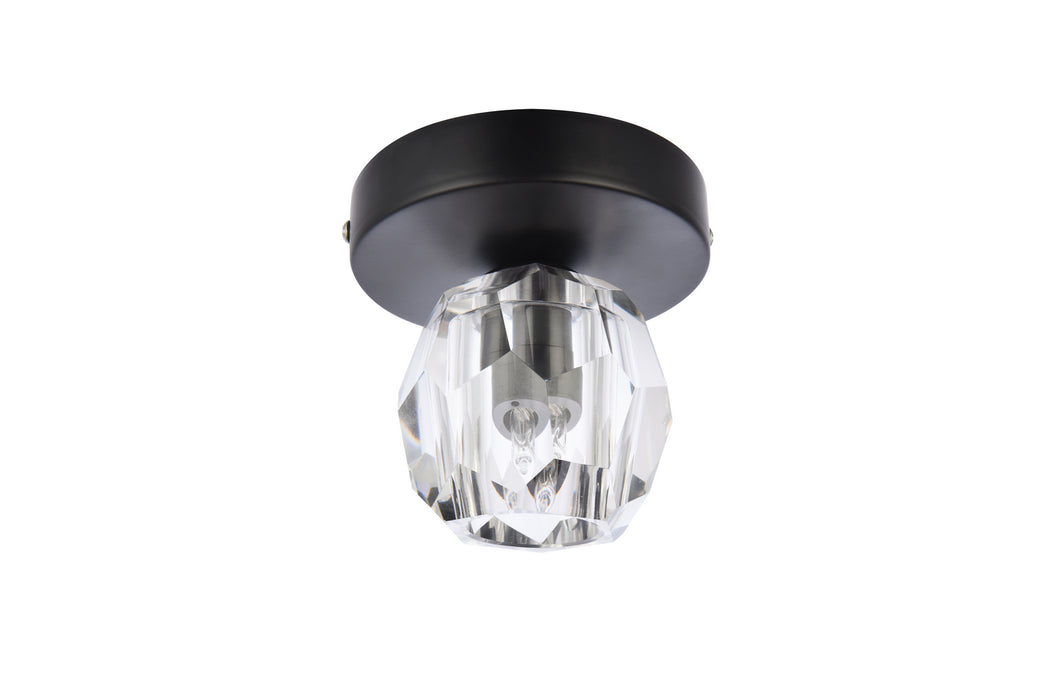 One Light Flush Mount from the Eren collection in Black finish