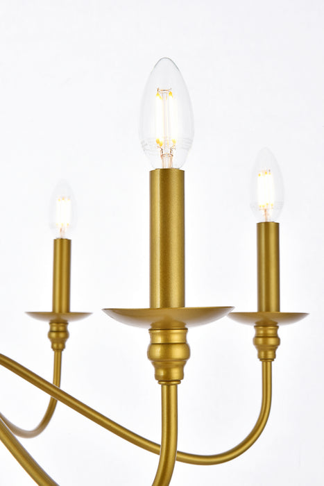 Six Light Chandelier from the Rohan collection in Brass finish