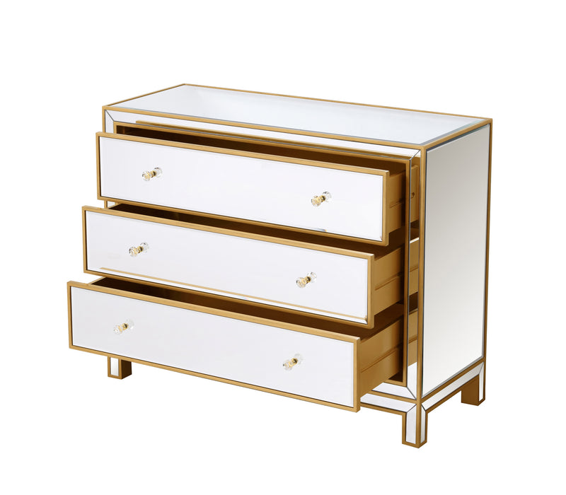 Chest from the Reflexion collection in Antique Gold finish