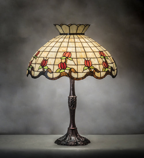 Three Light Table Lamp from the Roseborder collection in Mahogany Bronze finish