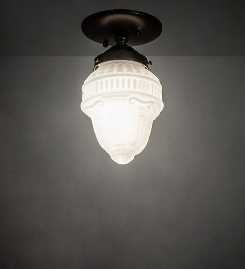 One Light Flushmount from the Colonnade collection in Mahogany Bronze finish