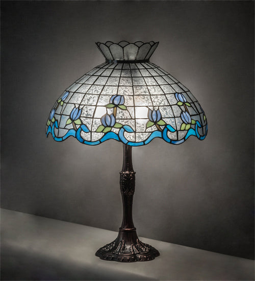 Three Light Table Lamp from the Roseborder collection in Mahogany Bronze finish