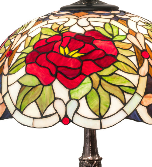 Three Light Table Lamp from the Renaissance Rose collection in Mahogany Bronze finish