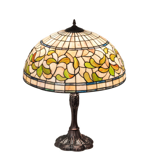 Three Light Table Lamp from the Tiffany Turning Leaf collection in Mahogany Bronze finish