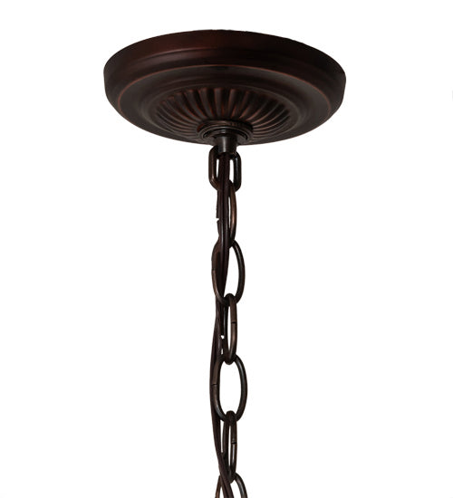 Three Light Pendant from the Tiffany Fishscale collection in Mahogany Bronze finish