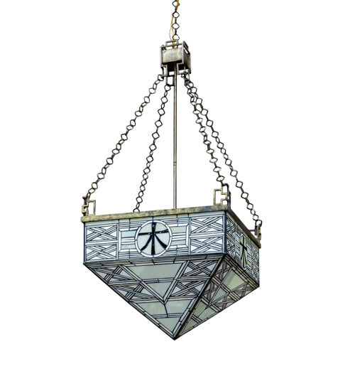 Four Light Pendant from the Shu collection in Brass Tint finish