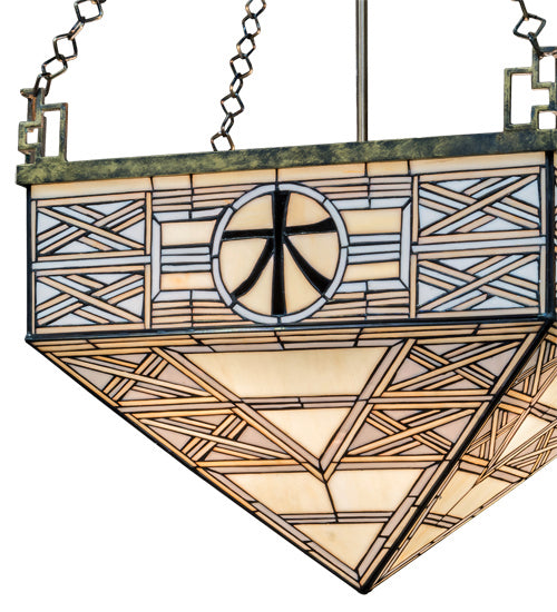 Four Light Pendant from the Shu collection in Brass Tint finish