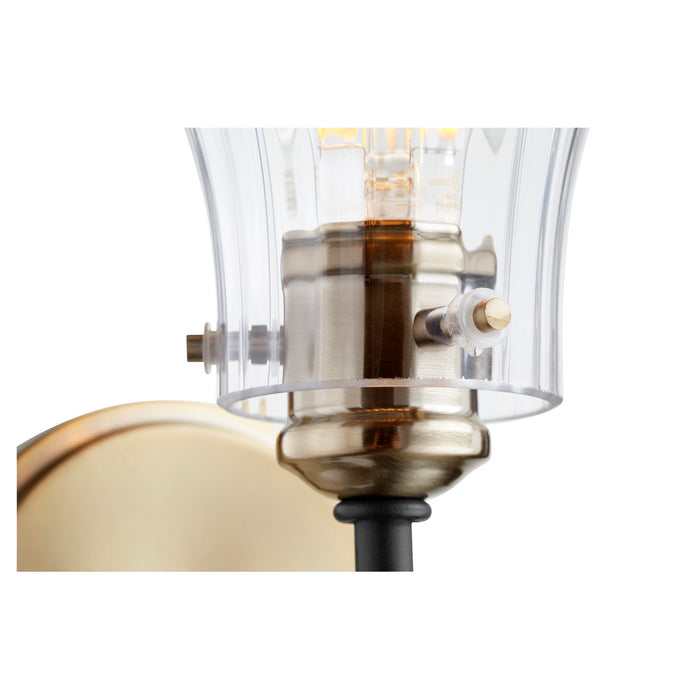 One Light Wall Mount in Noir w/ Aged Brass finish