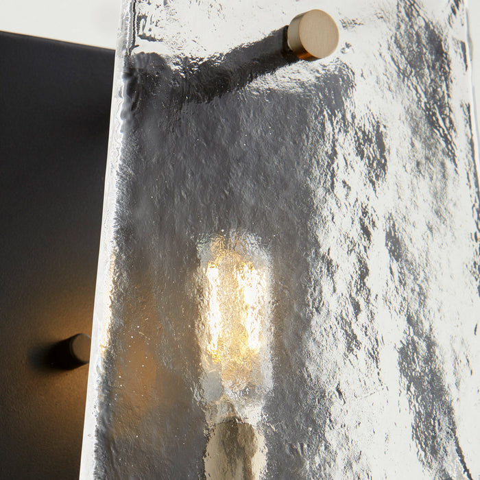 One Light Wall Mount from the Tioga collection in Noir w/ Aged Brass finish