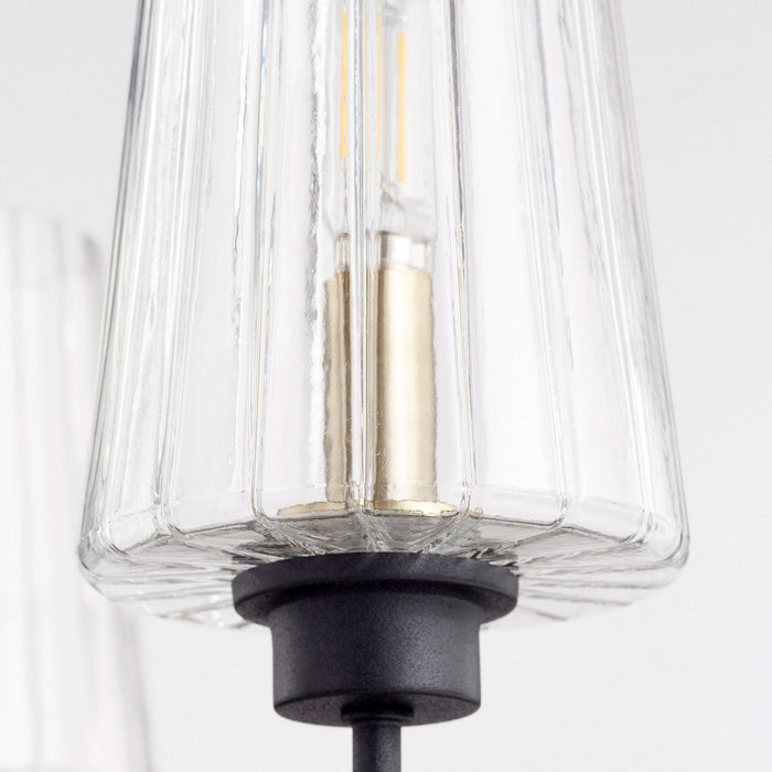 Five Light Chandelier from the Dalia collection in Noir w/ Aged Brass finish