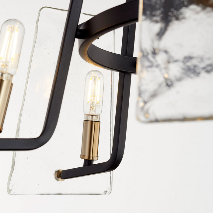 Five Light Chandelier from the Tioga collection in Noir w/ Aged Brass finish
