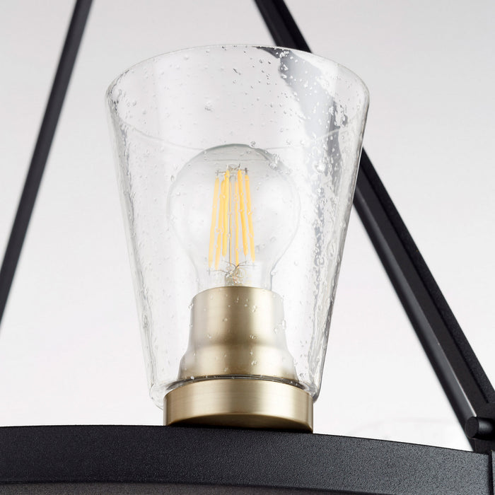 Eight Light Chandelier from the Paxton collection in Noir w/ Aged Brass finish