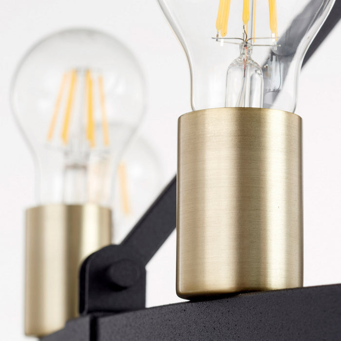 16 Light Chandelier from the Paxton collection in Noir w/ Aged Brass finish