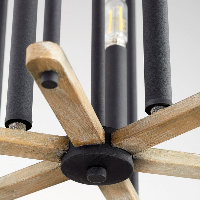 Three Light Entry from the Silva collection in Noir w/ Weathered Oak Finish finish