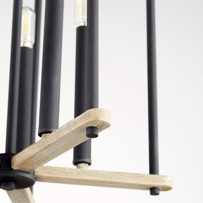 Five Light Entry from the Silva collection in Noir w/ Weathered Oak Finish finish