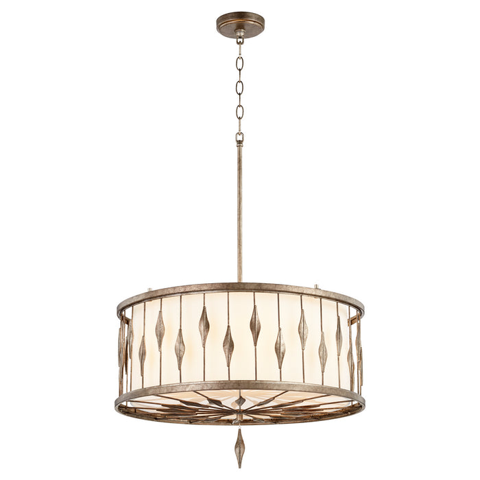 Six Light Pendant from the Cordon collection in Persian Gray finish