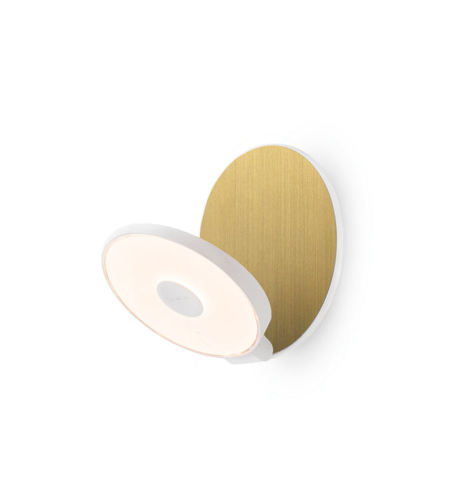 LED Wall Sconce from the Gravy collection in Matte White, Brushed Brass finish