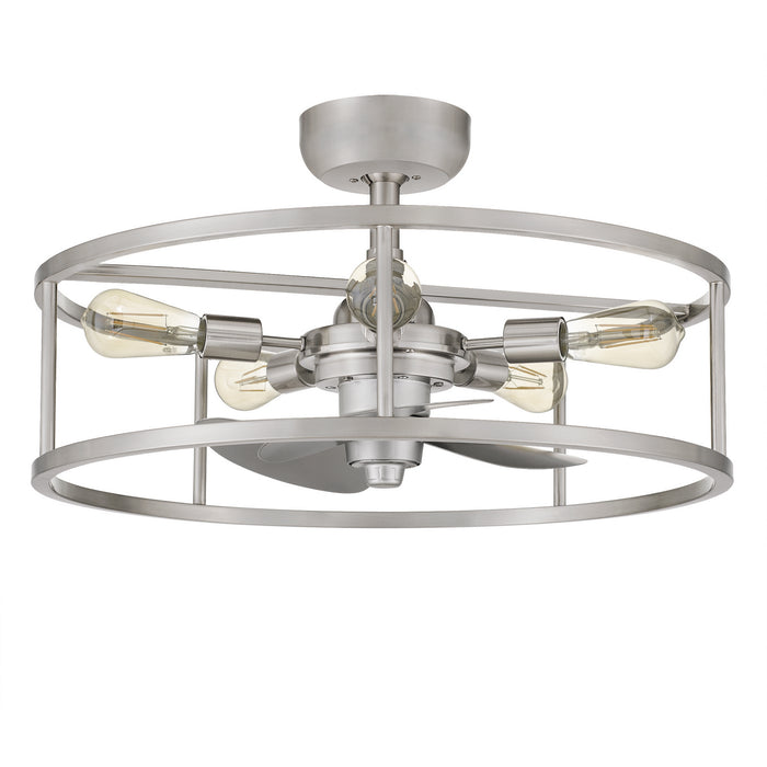 Five Light Fandelier from the New Harbor collection in Brushed Nickel finish