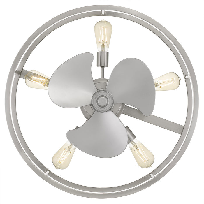 Five Light Fandelier from the New Harbor collection in Brushed Nickel finish