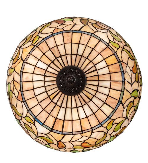 Three Light Pendant from the Tiffany Turning Leaf collection in Mahogany Bronze finish