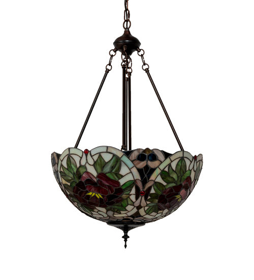 Three Light Pendant from the Renaissance Rose collection in Mahogany Bronze finish