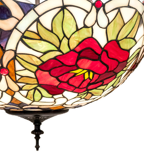 Three Light Pendant from the Renaissance Rose collection in Mahogany Bronze finish