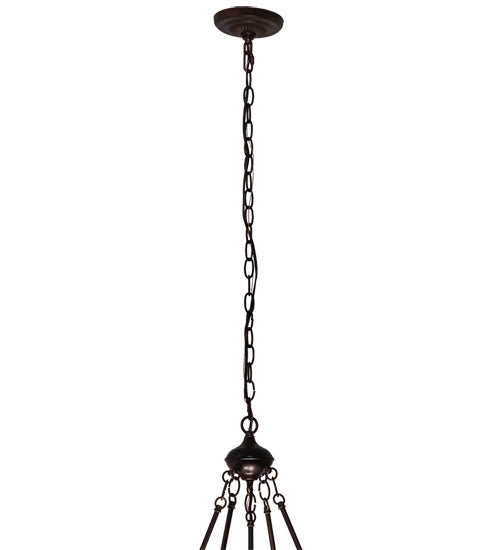 Three Light Pendant from the Renaissance Rose collection in Mahogany Bronze finish