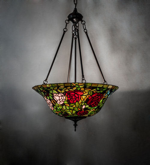 Three Light Pendant from the Tiffany Rosebush collection in Mahogany Bronze finish