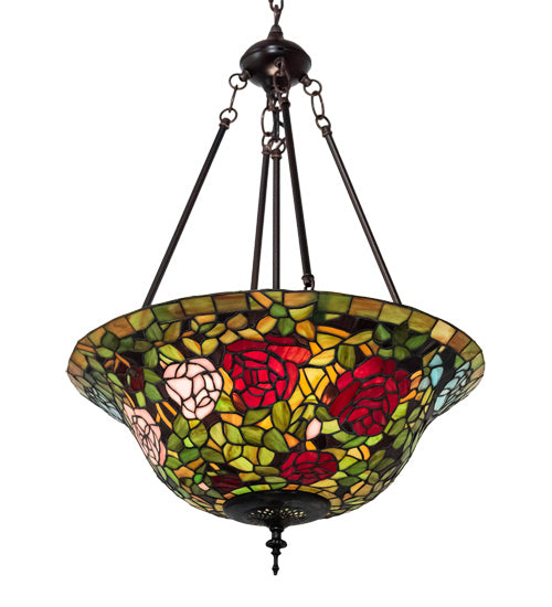 Three Light Pendant from the Tiffany Rosebush collection in Mahogany Bronze finish