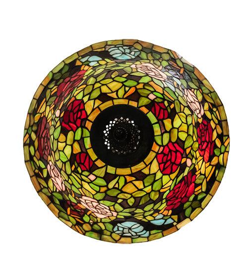 Three Light Pendant from the Tiffany Rosebush collection in Mahogany Bronze finish