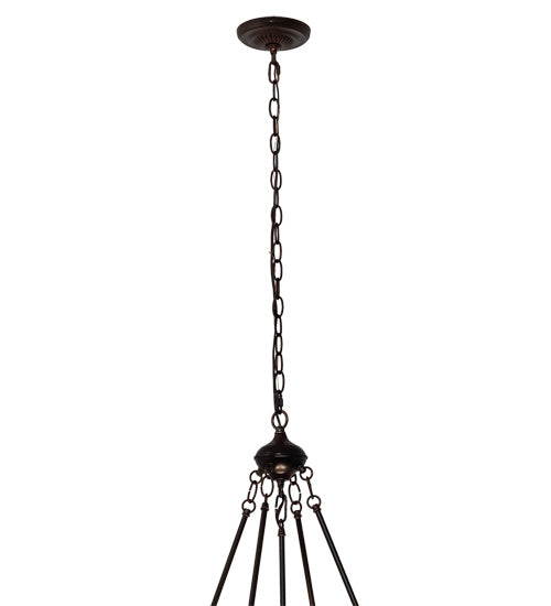 Three Light Pendant from the Tiffany Rosebush collection in Mahogany Bronze finish
