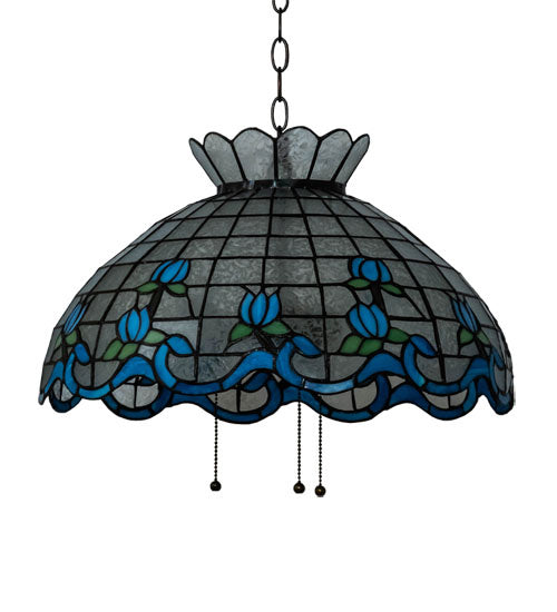 Three Light Pendant from the Roseborder collection in Mahogany Bronze finish