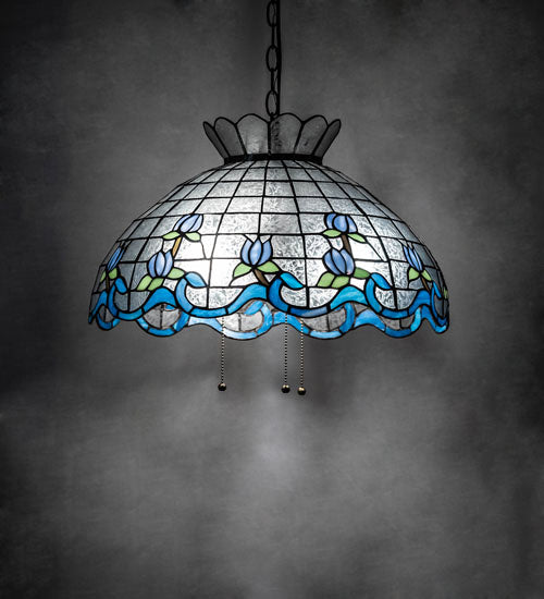Three Light Pendant from the Roseborder collection in Mahogany Bronze finish
