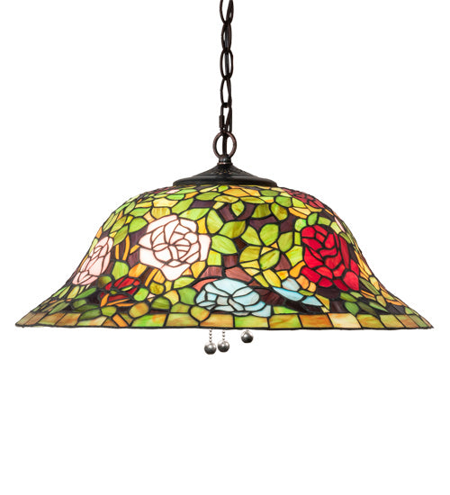 Three Light Pendant from the Tiffany Rosebush collection in Mahogany Bronze finish