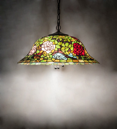 Three Light Pendant from the Tiffany Rosebush collection in Mahogany Bronze finish