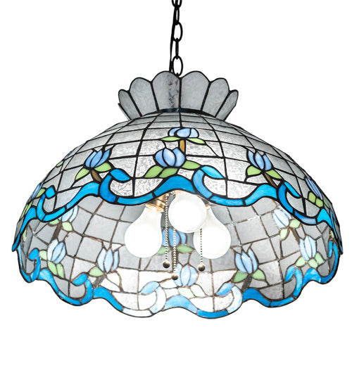 Three Light Pendant from the Roseborder collection in Mahogany Bronze finish