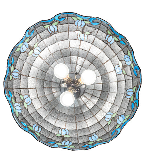 Three Light Pendant from the Roseborder collection in Mahogany Bronze finish