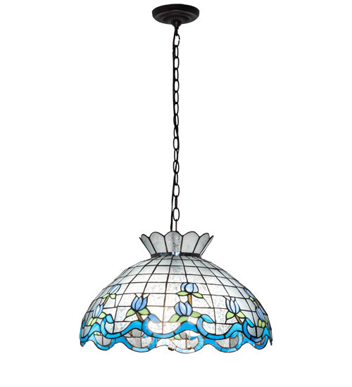 Three Light Pendant from the Roseborder collection in Mahogany Bronze finish