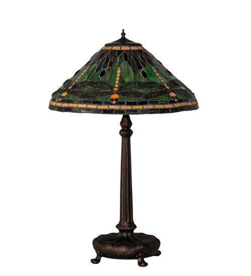 One Light Table Lamp from the Tiffany Dragonfly collection in Mahogany Bronze finish