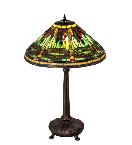 One Light Table Lamp from the Tiffany Dragonfly collection in Mahogany Bronze finish
