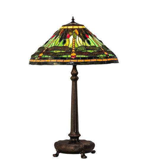 One Light Table Lamp from the Tiffany Dragonfly collection in Mahogany Bronze finish