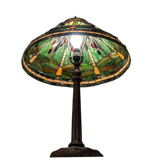 One Light Table Lamp from the Tiffany Dragonfly collection in Mahogany Bronze finish
