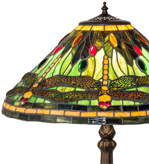 One Light Table Lamp from the Tiffany Dragonfly collection in Mahogany Bronze finish
