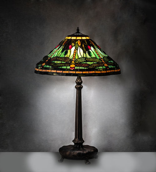 One Light Table Lamp from the Tiffany Dragonfly collection in Mahogany Bronze finish