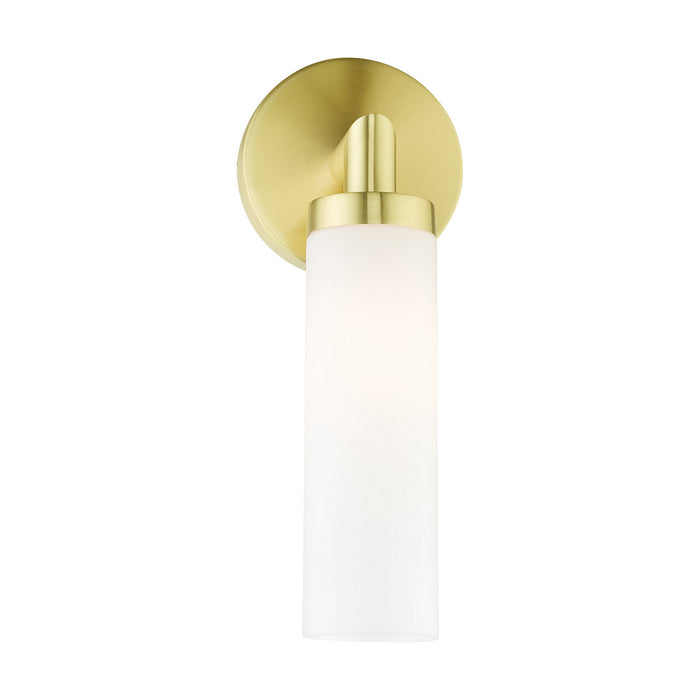 One Light Wall Sconce from the Aero collection in Satin Brass finish