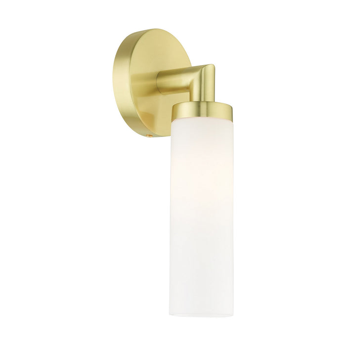 One Light Wall Sconce from the Aero collection in Satin Brass finish